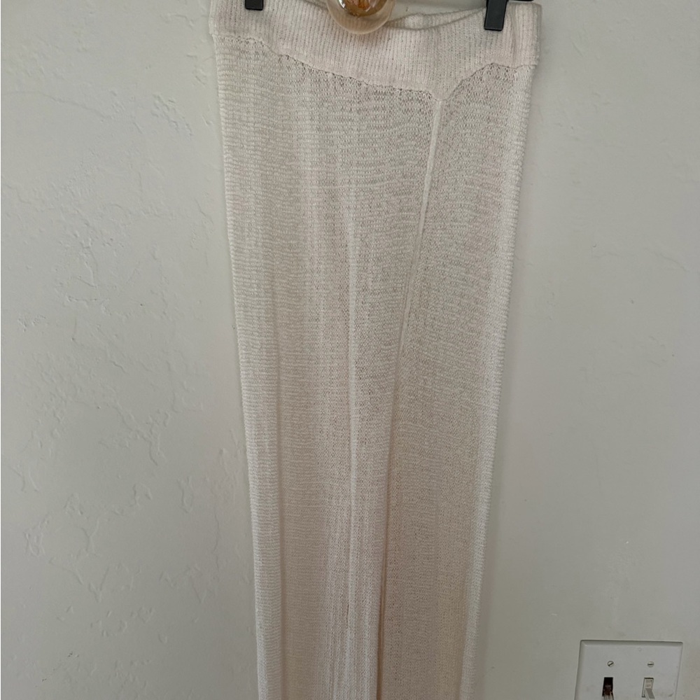 Shade & Shore Cream Wide Leg swim coverup Pants